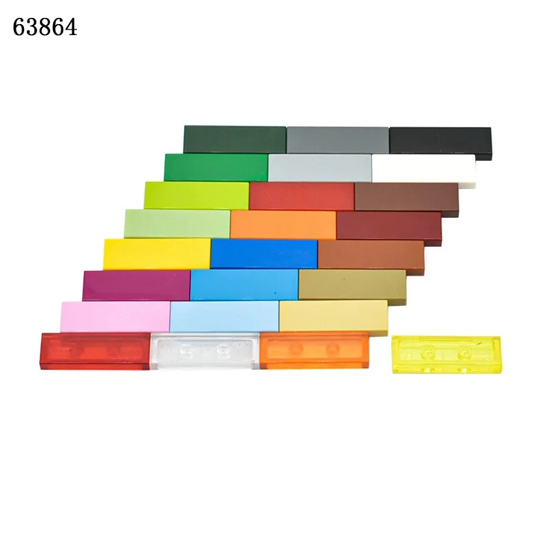 100 stücke MOC Ziegel Teile Fliesen 1x3 kompatibel mit 63864 Bausteine Technische Partikel Assmble giocattoli per bambini regalo