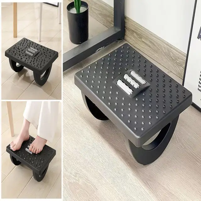 Poggiapiedi Ergonomico Con Massaggio - Regolabile Per Ufficio E Casa, Antiscivolo E Facile Montaggio - Foto 12