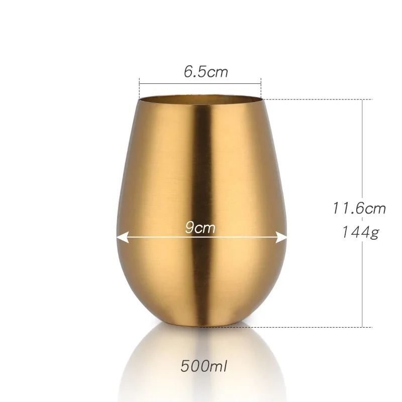 500ml Stainless Steel Beer Wine Cup Cocktail Juice Milk Cup Metal Drinking Mug for Bar Outdoor Drinkware