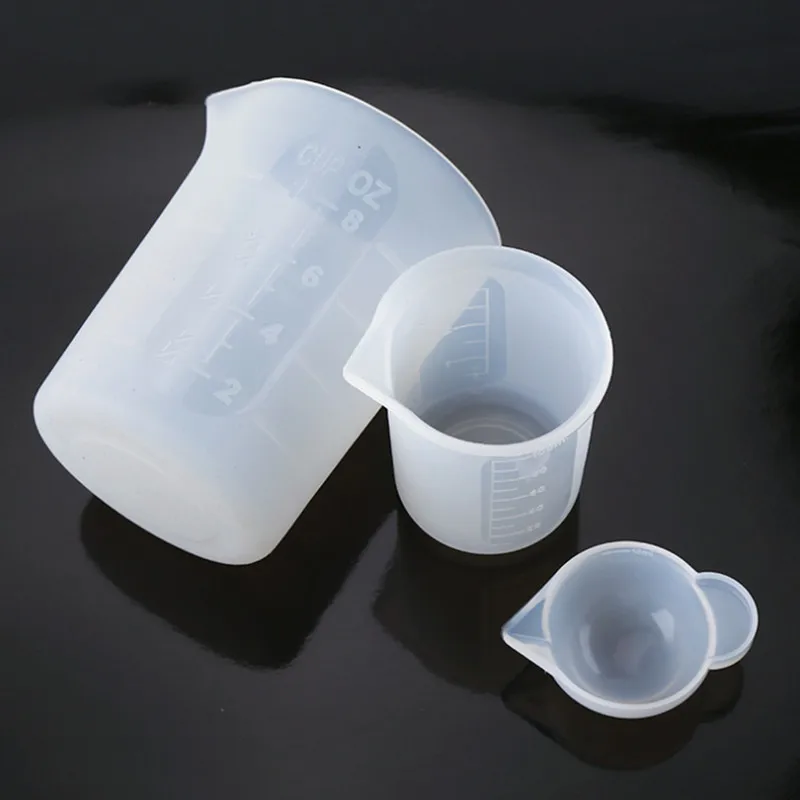 

Non-stick Silicone Washable Reusable 100ml Measure Cup 250ml DIY Jewelry Making Tool Epoxy Resin Cups Mixing Cup Stirring Stick