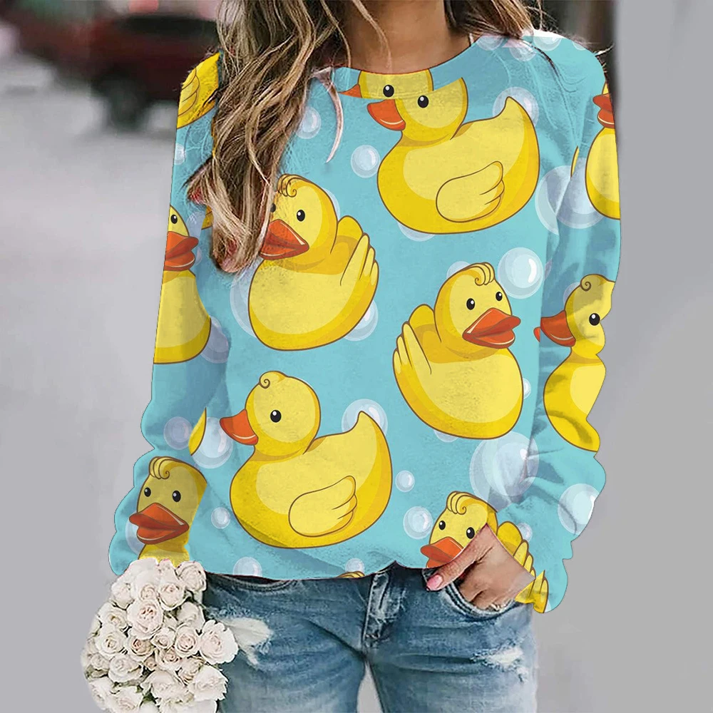 Funny Duck Panda Hoodie Cute Animal 3D Print Women Hoodies Streetwear Sweatshirts Oversized O-Neck Pullover Harajuku Clothing