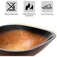16.5" Bathroom Vessel Sink Artistic Single Tempered Glass Basin Countertop Bowl Sink, W/Water Save Faucet Pop Up Drain ﻿ 2