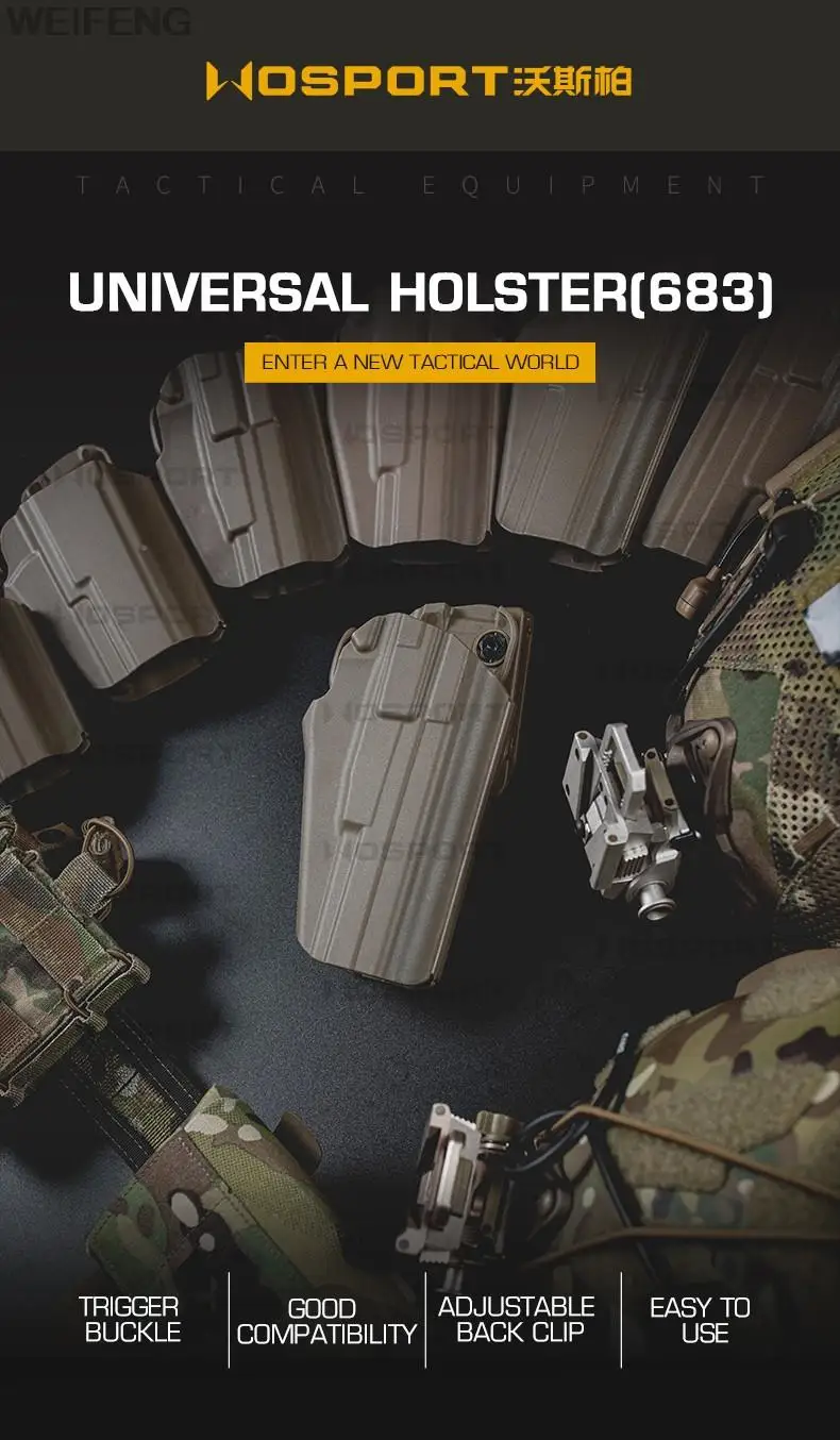 Description Picture 3 of itemTactical Gun Holster for Glock 17L/34/35/40/41 Colt 1911 CZ75 S&W Pistol Case with Drop Leg Paddle Hunting Accessories