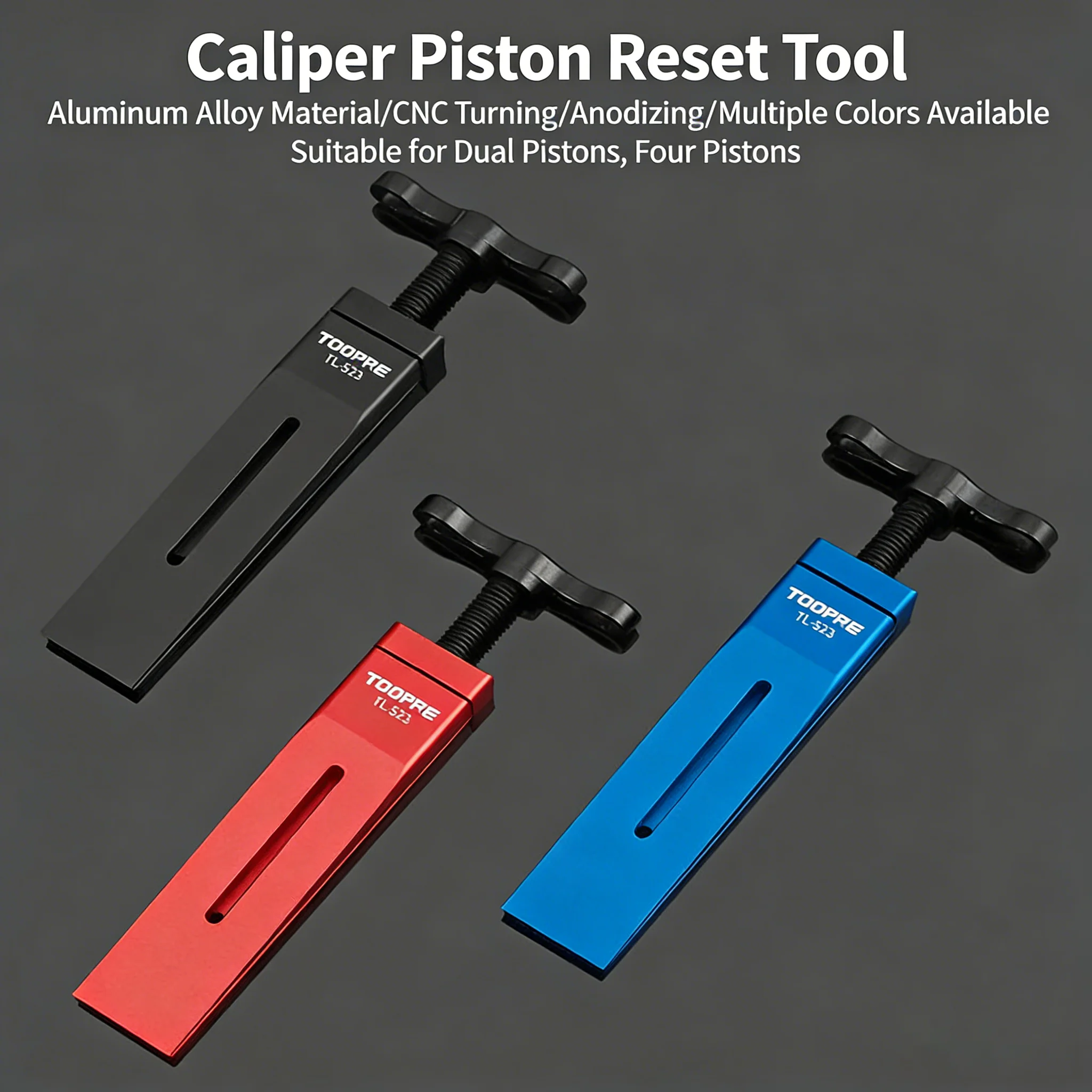 TOOPRE TL-233 유압 디스크 브레이크 피스톤 리셋 도구 알루미늄 합금, 7.0-12.6mm 스트로크, 시마노/스램 MTB/로드 바이크 캘리퍼용