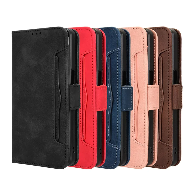 Leather Flip Case with Multi-Card Slots