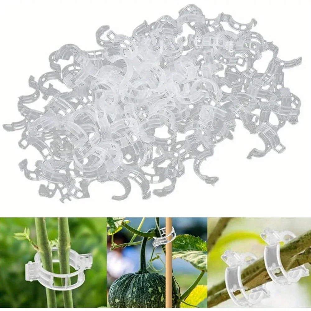 Secured Plastic Plant Clip, Upgrade Plant Support Clips, Garden Clips for Climbing Plants, Plastic Trellis Clips