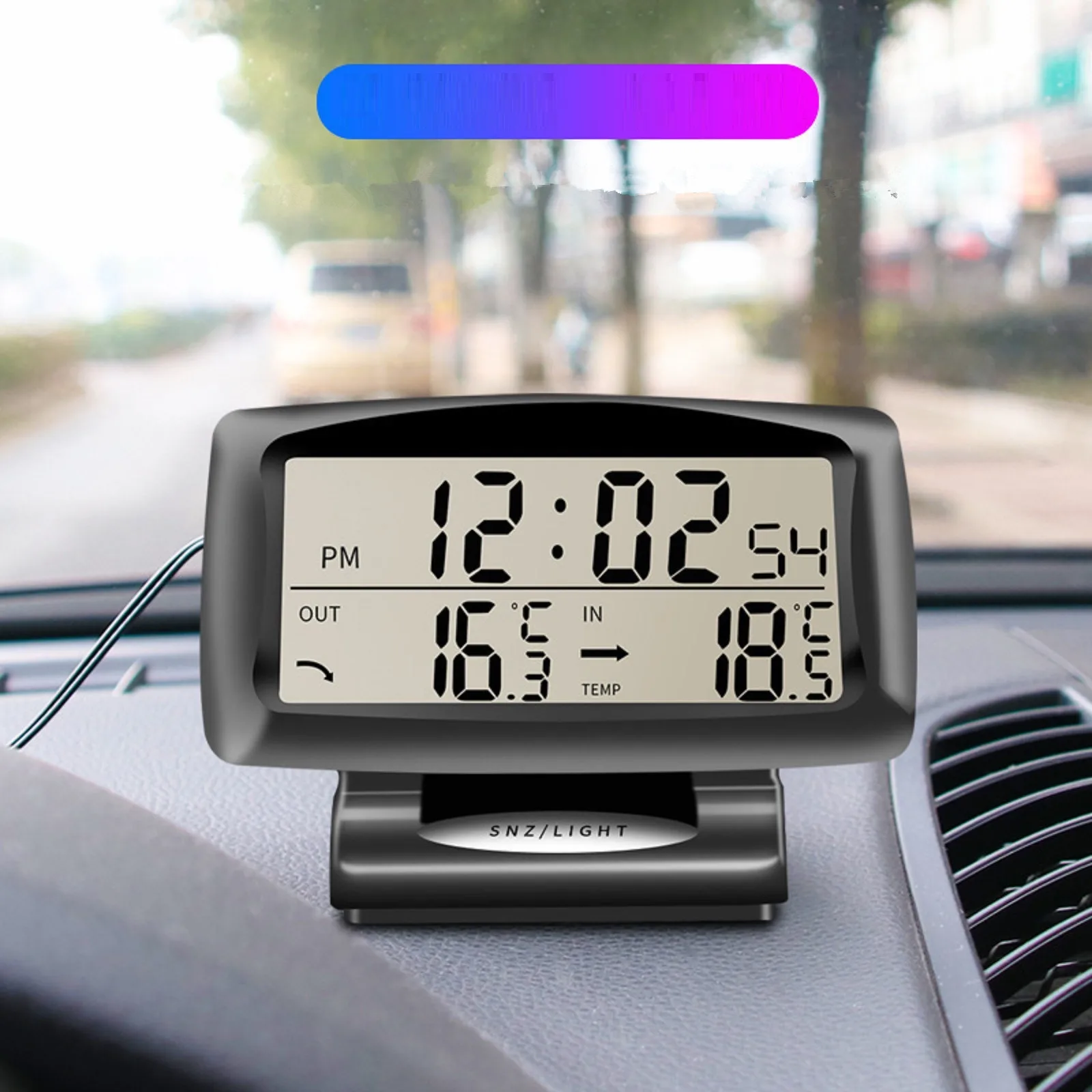 

Car Digital LCD Display Time Clocks Thermometer Digital Temps Meter Indoor Outdoor Auto Thermometer With Backlight Car Accessory