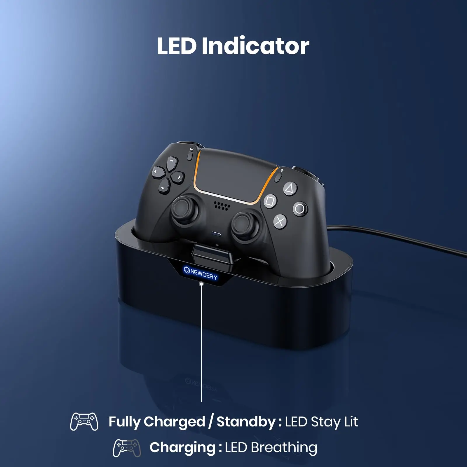 Wireless Charging Dock Station for PlayStation Controllers - Fast-Charge Stand for DualSense