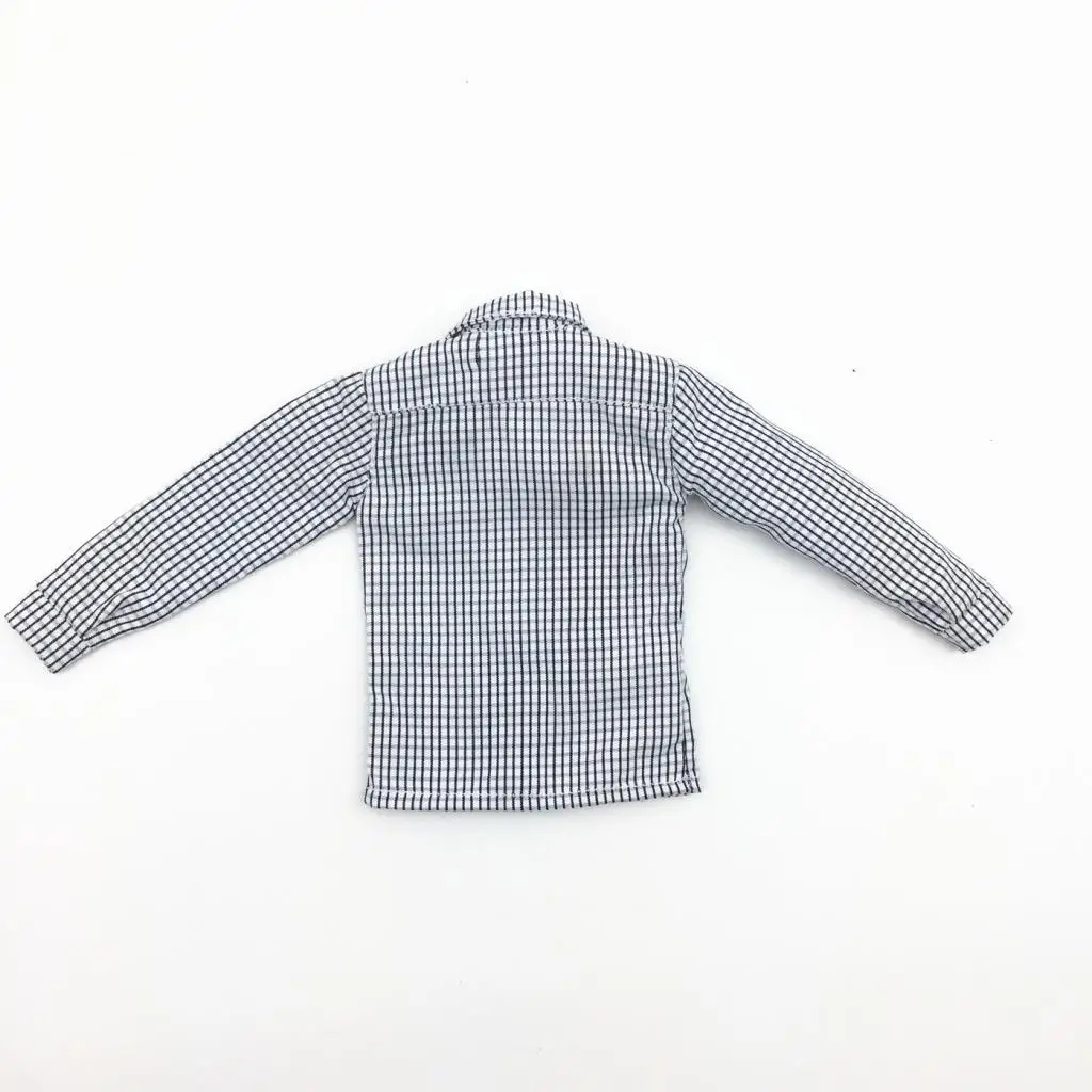 1/6 Scale Gray Plaid Shirt Male Clothes for 12 Inch Action Figure