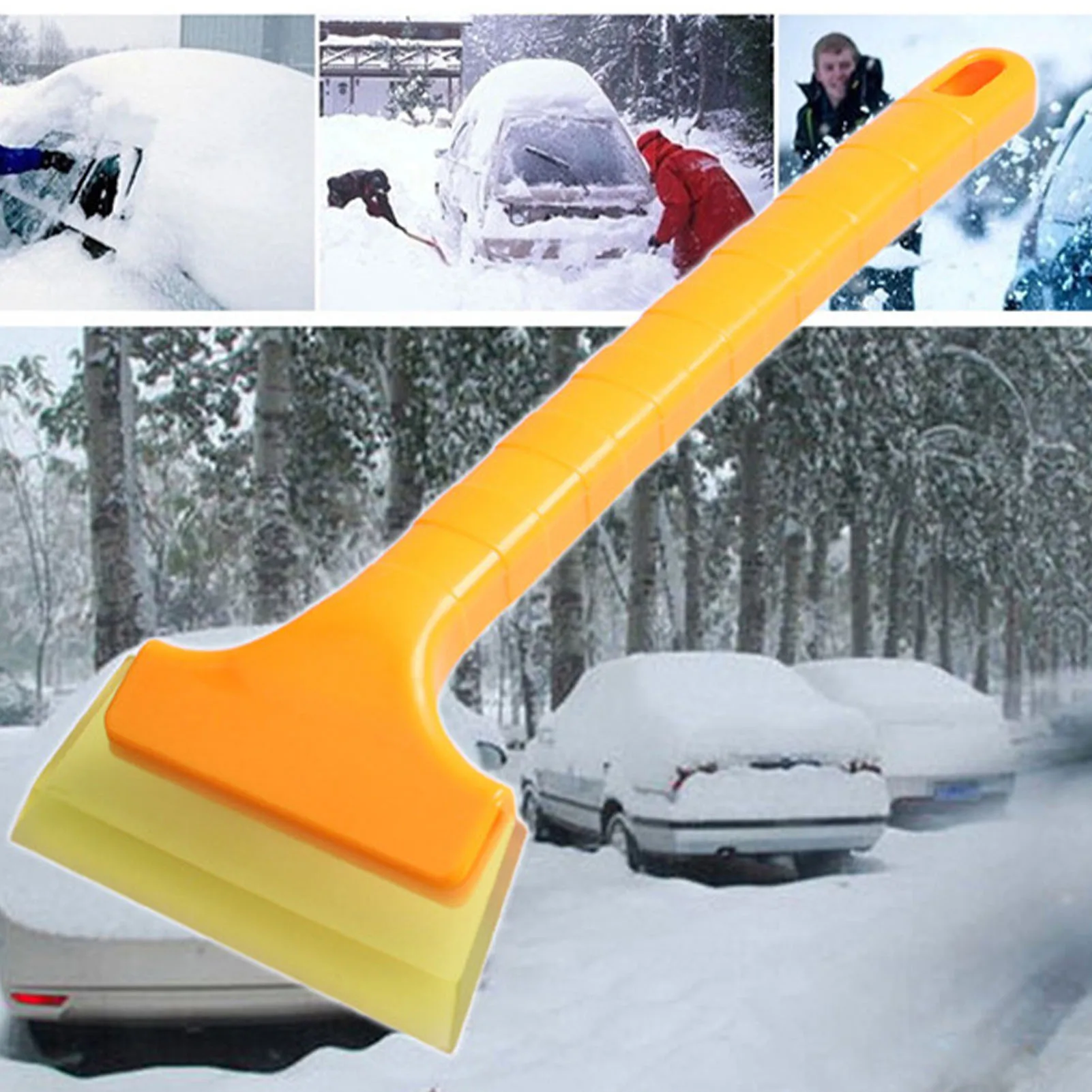 Car Windshield Ice Scraper Long Handle Versatile Car Snow Removal Scraper Ice Crusher Breaker for Vehicle
