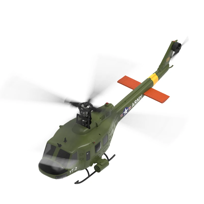 F07 UH1 Huey Helicopter F08 Light Flow 6 Channels Brushless Helicopter Model RC Helicopter Single Propeller Simulation Model Toy 3