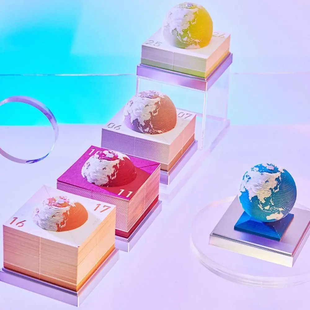 

Hand Tearing Sticky Note 3D Stereo Earth Desk Calendar Gift Memo Pad DIY 3D Stereo Notepad Earth Model Paper Carving