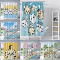 Shower Amine Chiikawas Curtain Waterproof Polyester Fabric Paint Colorful Bath Curtains Home Bathroom Decor Curtain With Hook 1