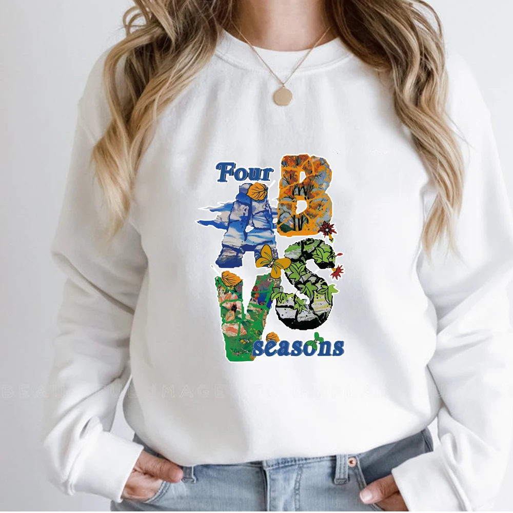 

Hoodie Four Seasons Harajuku Letter Loog Sleeve Hoodie Sweatshirt Clothes