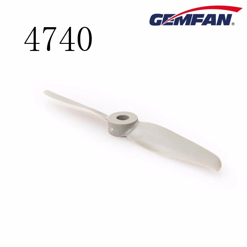 Hélice de course Gemfan 4740, vue de profil montrant le profil aérodynamique