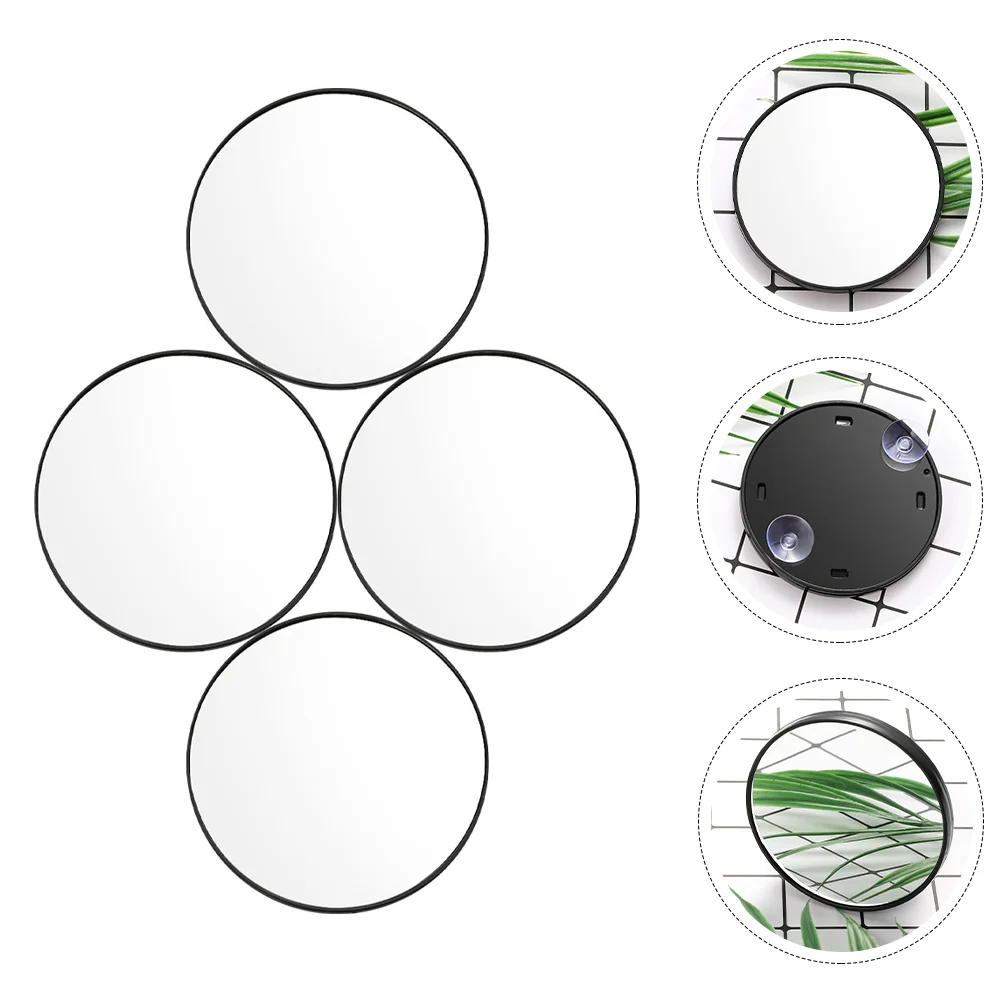 

Round Mirror 2 Suction Cups Magnifying Glass Vanity Wall-mounted Mirrors Makeup