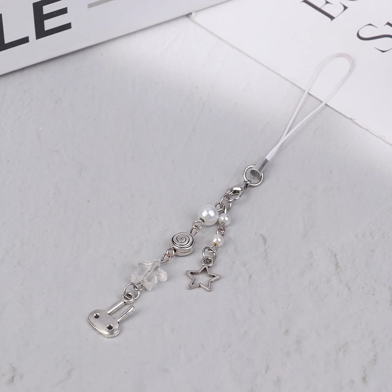 Cyber Bunny Phone Charm Y2k Cell Phone Rope Chain Handmade
