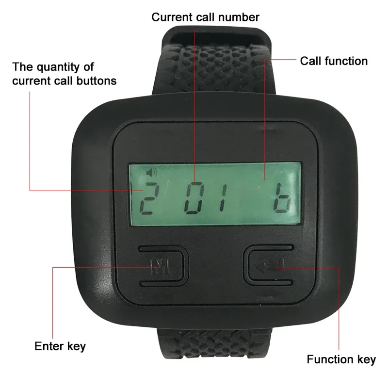 QWICALL Only One Waiter Watch Pager Receiver in 433MHz Wireless Service Restaurant Hotel Cafe Calling System