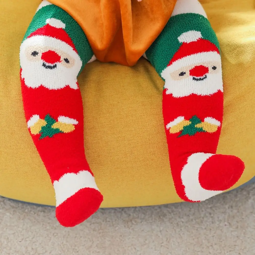 Thick Warm Elk Toddler Home Sleep Socks Floor Socks Baby Stockings Long Tube Socks Christmas Socks Baby Hosiery