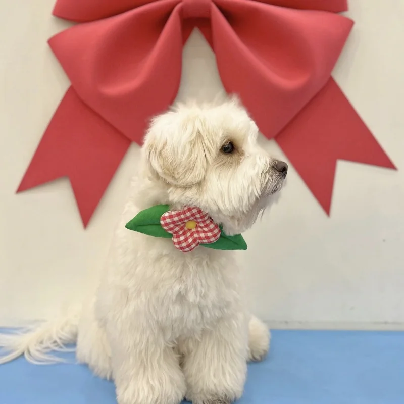 

INS Colorful Flowers Bow Ties Contrast Small Flower Scarf Puppy Dog Bowtie Decoration Collar Photo Accessories For Small Dogs