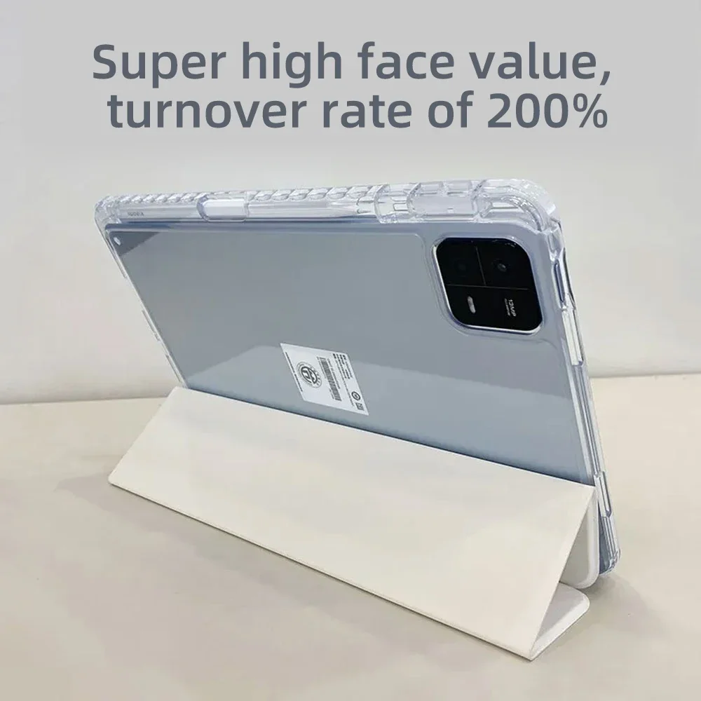 Clear Tablet Cover with Pen Holder and Awake/Sleep Function