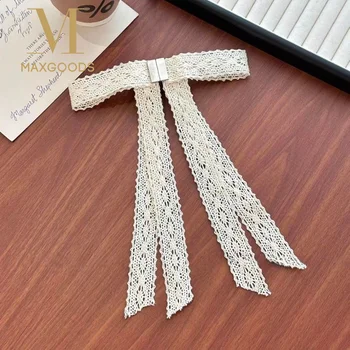 Fermagli per capelli magnetici con fiocco in pizzo, morbidi sulla pelle, stile vintage, per acconciature semi-cotte, leggeri, con nastro a nappa, accessorio per capelli per uso quotidiano e casual
