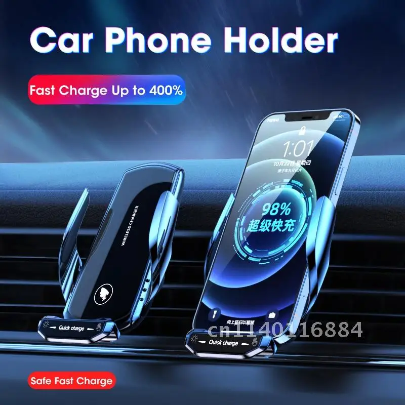 

Phone Holder Wireless Chargers For Car For iPhone 13 11 12 Pro 15W Qi Auto Induction Charger Automatic Clamping Air Vent Mount
