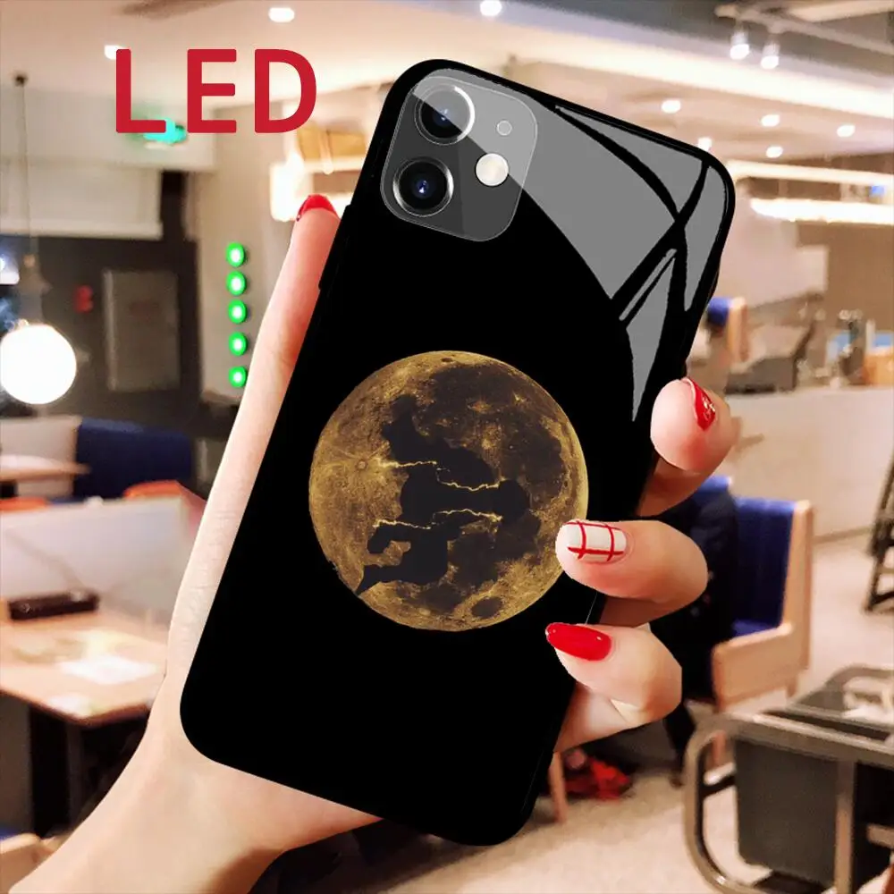 

Роскошный модный светящийся стеклянный чехол для Apple iphone 14 13 12 11 Pro Max X XS XR mini RGB со светодиодной подсветкой