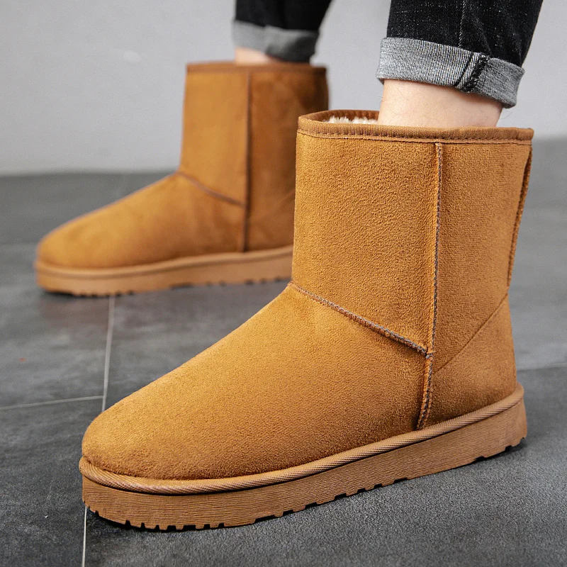 

Новинка 2023, мужские женские зимние ботинки, теплые короткие плюшевые ботинки на плоской подошве, зимние ботинки для женщин и мужчин, водонепроницаемые Нескользящие ботинки для пар