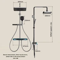 Smart Digital Display Shower Set Bathroom Rainfall Showers System Set Shower Faucet Full Set Booster Bath Nozzle 5