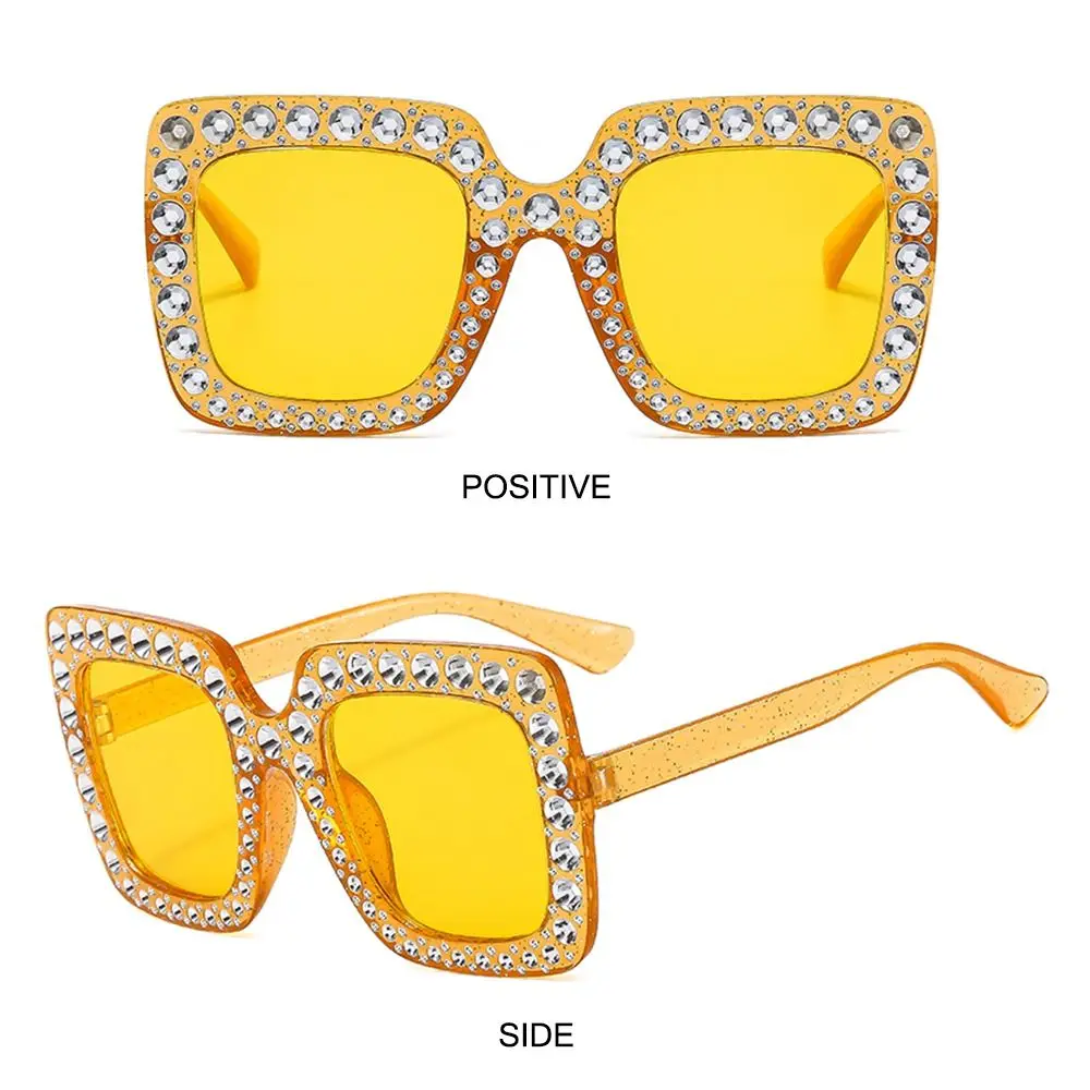 Kristall-Übergroße Sonnenbrille für Damen, Strass, quadratisch, Diamant-Sonnenbrille, Retro-Stil, großer Rahmen, funkelnde Brillen, 2025, neu – Detail 28