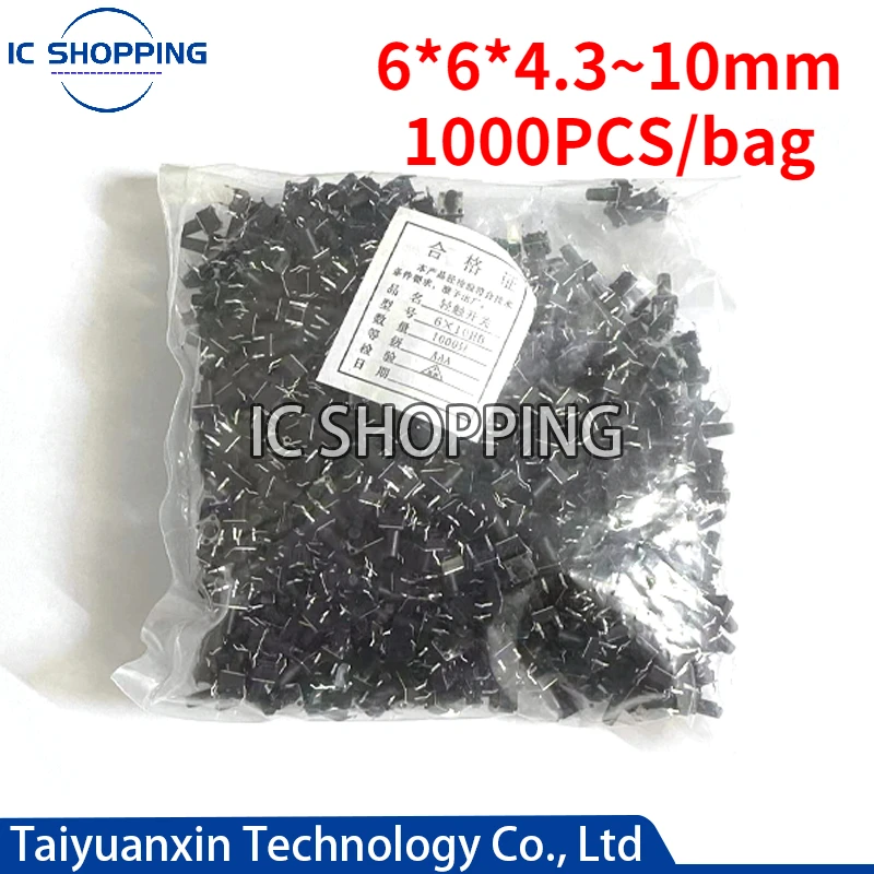 

1000PCS DIP-4Pins 6x6 6*6*4.3 4.5 5.5 5 6 6.5 7 7.5 8 8.5 9 9.5 10 mm Switch Tactile Push Button Switches