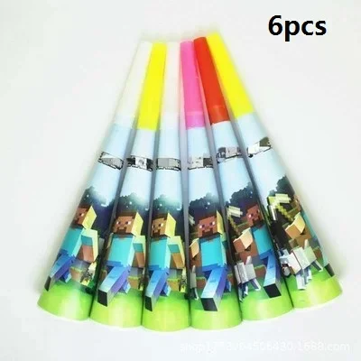 Minecraft Boy Theme Birthday Family Party Dinner Plate Pixel Cup Tablecloth Knife Fork Spoon Steve Kids Tableware Items