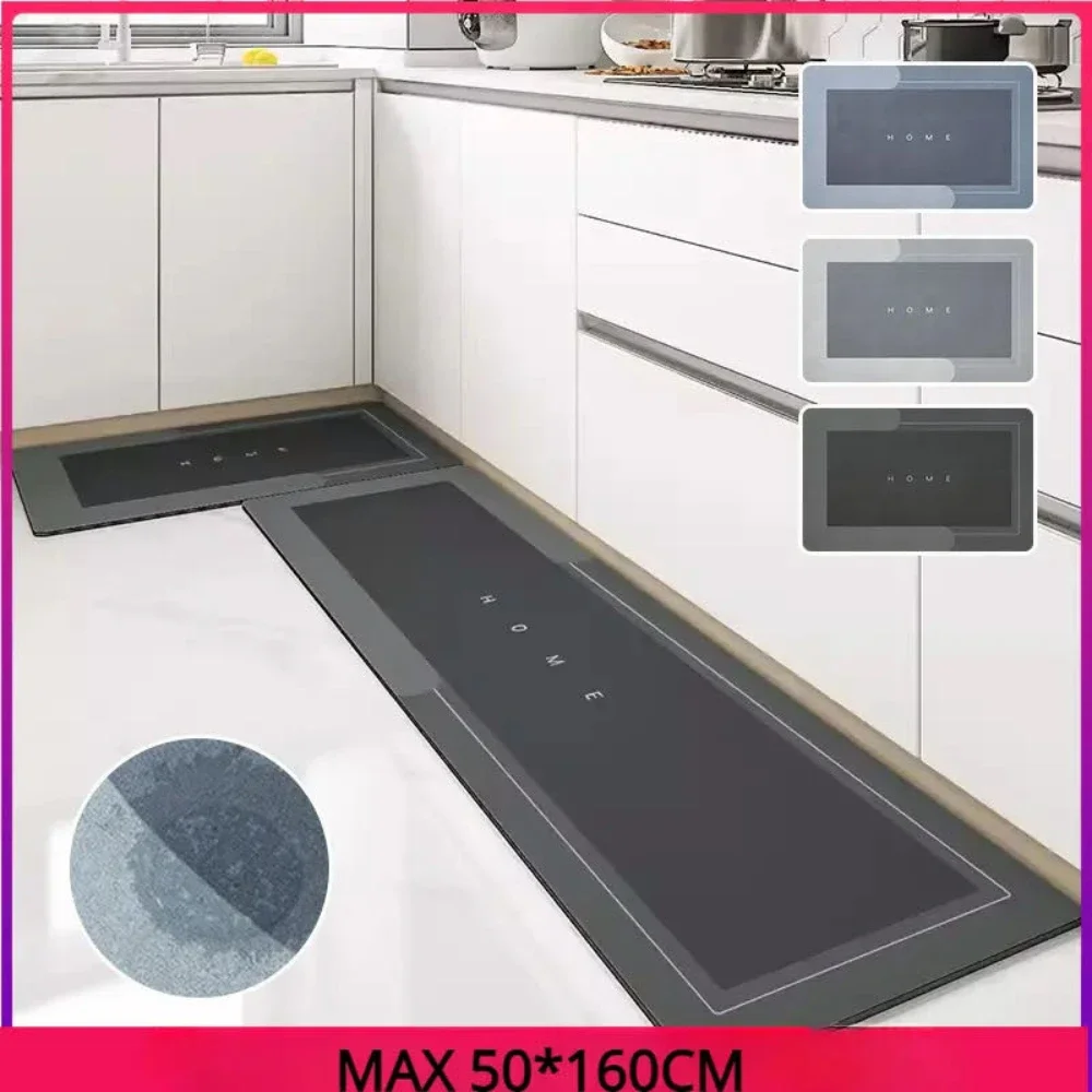 Non-Slip Diatomite Mat Kitchen Long Carpet Super Absorbent Floor Mats Entrance Doormat Carpets for Living Room