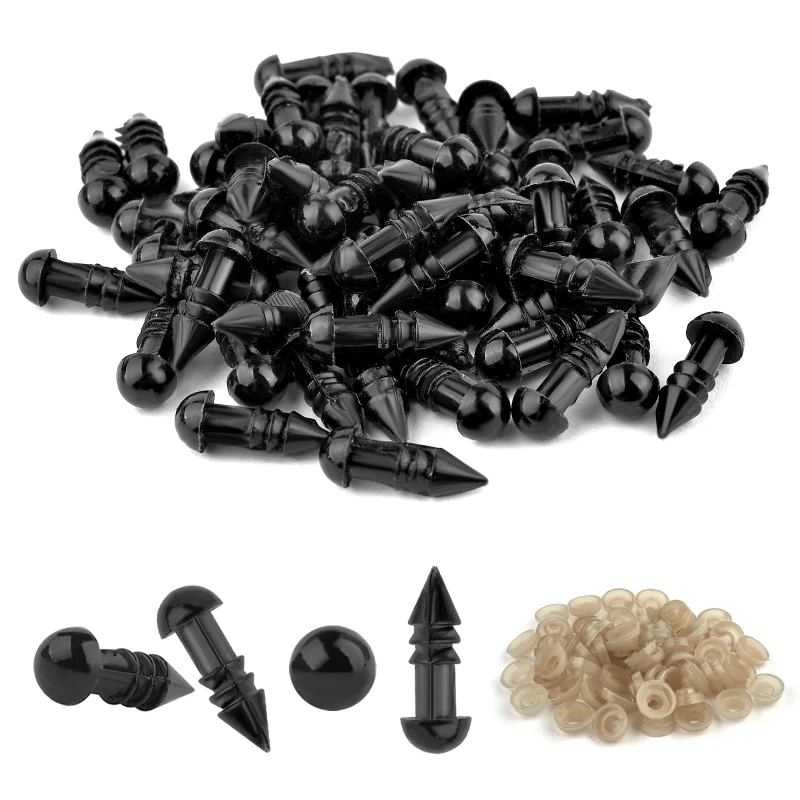 

100pcs 5-18mm Black Plastic Crafts Safety Eyes for Bear Soft Toy Animal Doll DIY Accessories