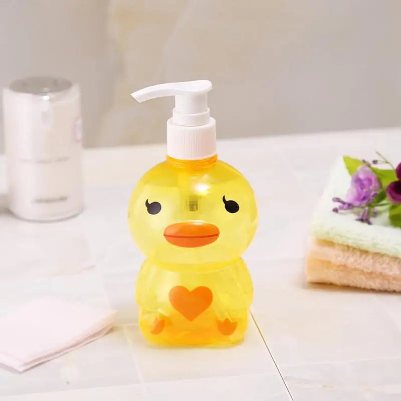 250ml Portable Kids Cute Animal Soap Dispenser Frog/duck Shape Push-type Dispenser Shampoo Container Soap Dispenser Shampoo Dispenser