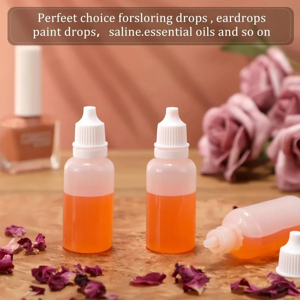 Refillable Liquid Container Refillable Bottle Refillable Empty Bottle Refillable Cosmetic Bottle Refillable Bottle Set Dropper Bottle 200pcs 3/5/10/15/20ml Empty Small Liquid Plastic Container Portable Squeezable Eye Liquid Dropper with Caps and Plug