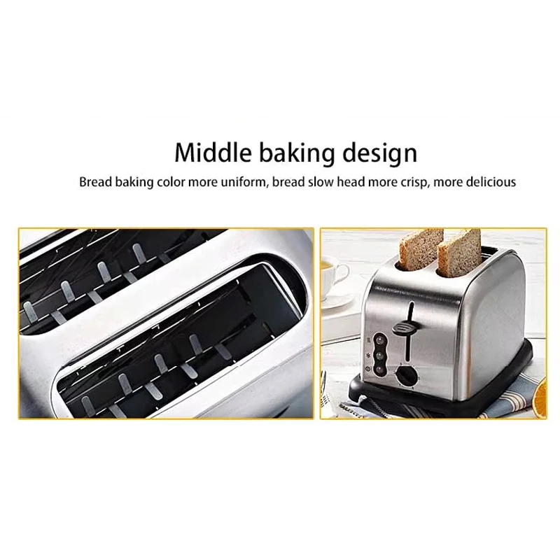 PBOBP Breakfast Toaster Bake Toast Light Home Use 1500W Toaster Oven Double-Sided Baking 3-Speed Function Intelligent Timer 5