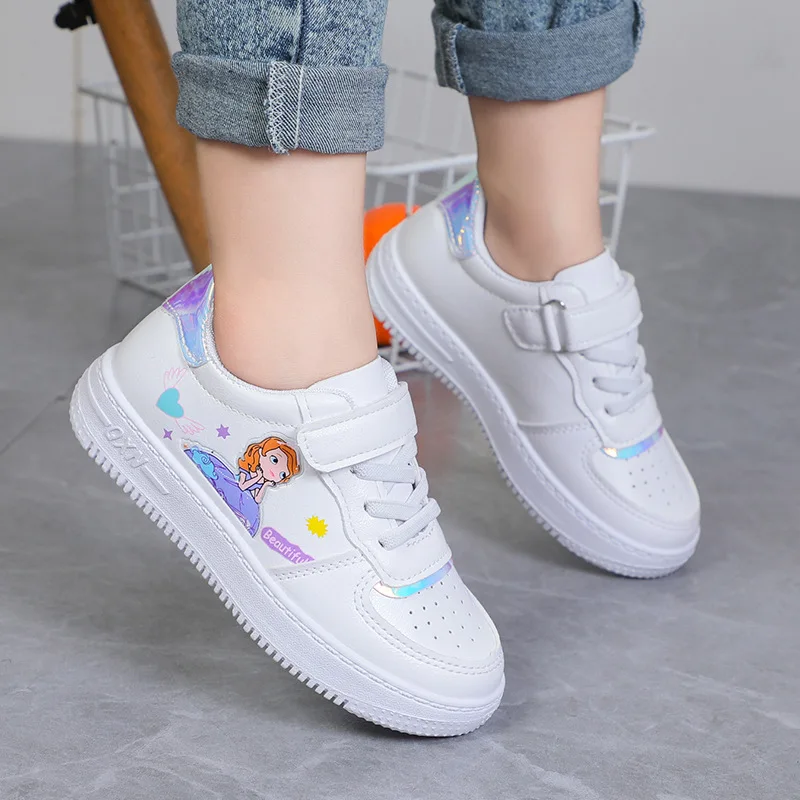 Scarpe da tennis per bambini principessa dei cartoni animati, scarpe da corsa per bambini, scarpe sportive traspiranti, ganci, rosa e bianco, ragazzi e ragazze_voghion.com
