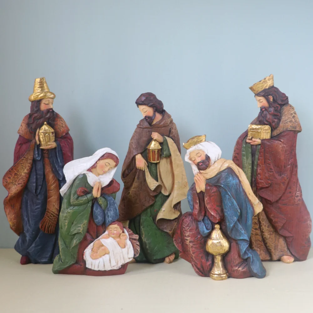 Holy Manger Nativity Figurines Scene Set 5