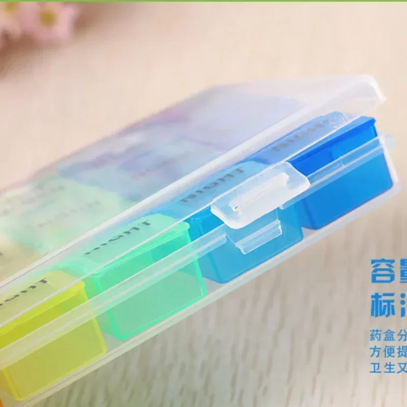 Pill Storage Box 7 Days Medicine Box Weekly Tablet Holder Storage Organizer Container Case Pill Box Splitters Weekly 7 Day 21