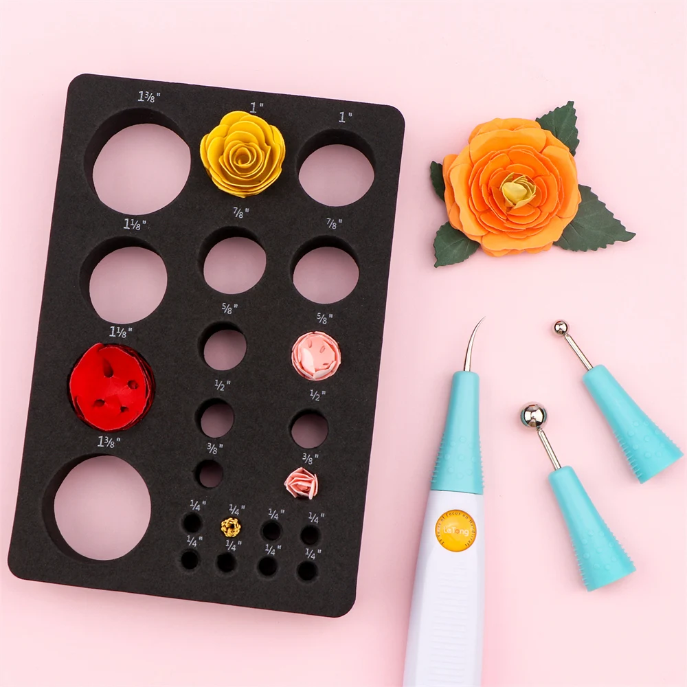 Paper Blossom Tools All-In-One Paper Sculpting Tool Kit Die Brush Flower Mold Tray Create Dimensional Flower Cleaning