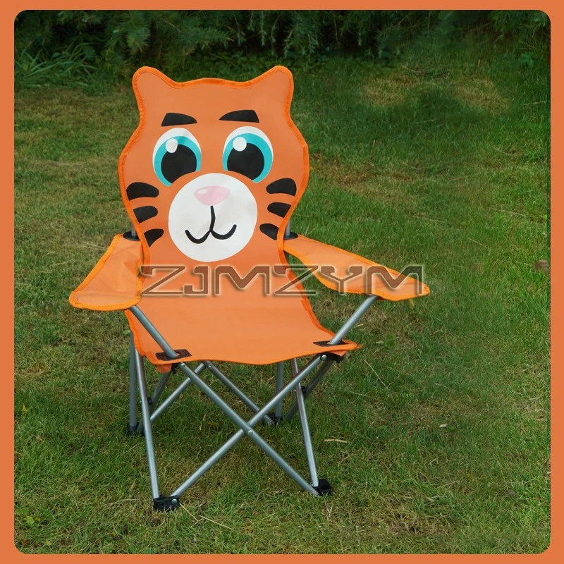 Outdoor Folding Chair Cartoon Portable Camping Seat Picnic Fishing Lawn Beach Collapsible Chair Backrest Lightweight Cute Chairs
