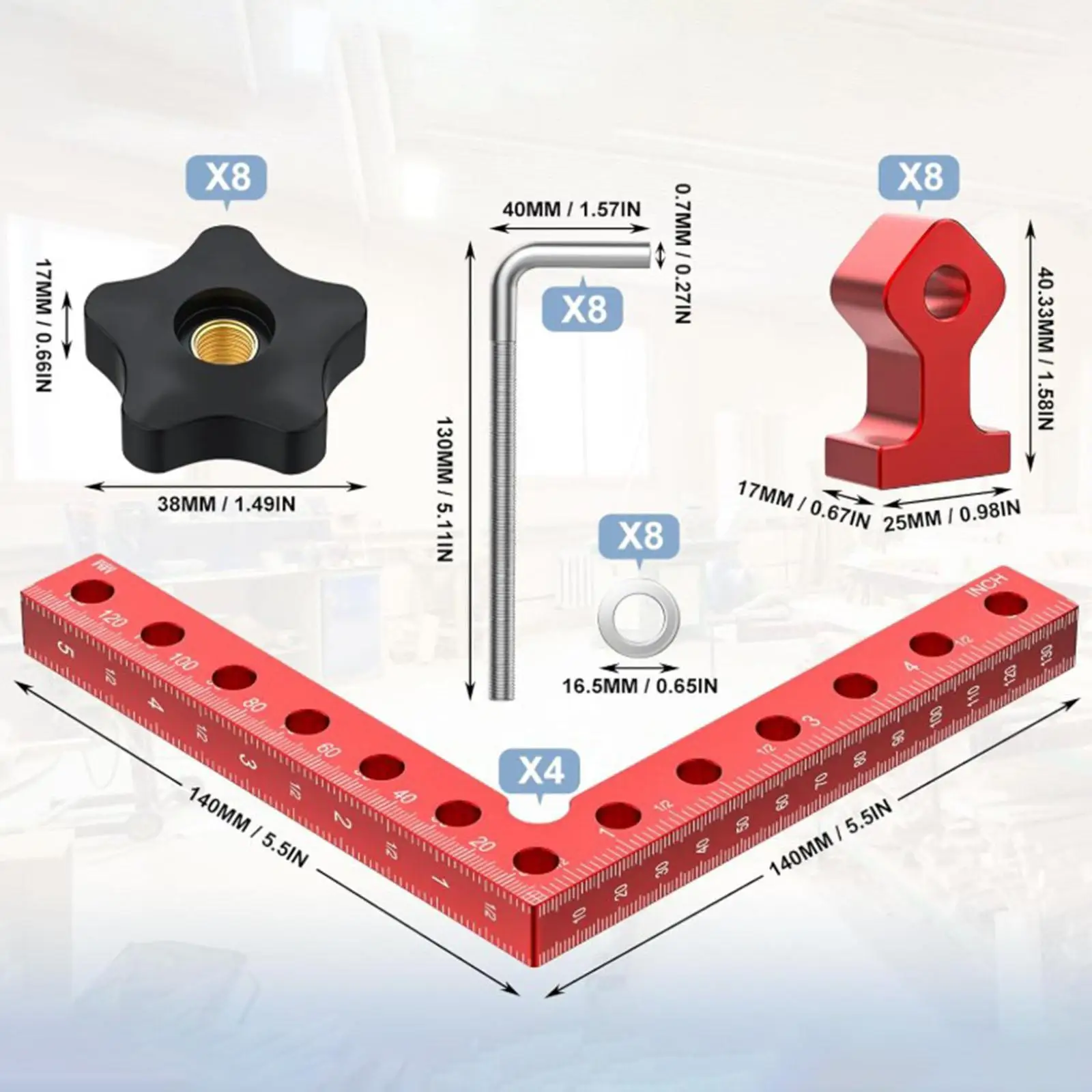 4 Pieces 90 Degree Clamps Easily Install Aluminum Alloy Professional Portable Corner Clamps Woodworking Block for Picture Frame 4 Pieces 90 Degree Clamps Easily Install Aluminum Alloy Professional Portable Corner Clamps Woodworking Block for Picture Frame