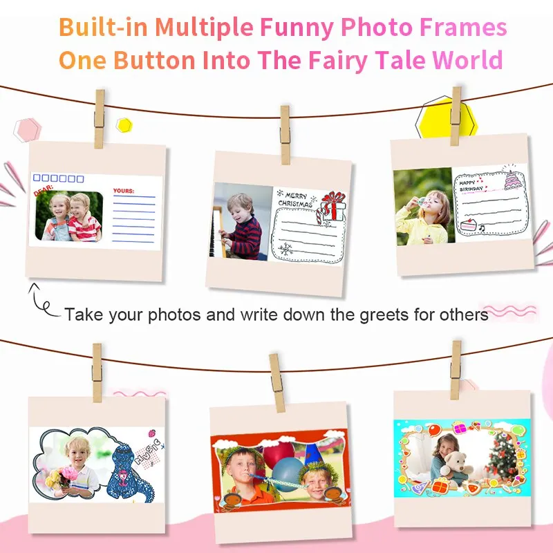Kids Camera Instant Print Boys Girls Toddlers Digital Camera Toy for Kids Gift Birthday Gift for 3-14 Year Old with SDCard 1080P digital camera