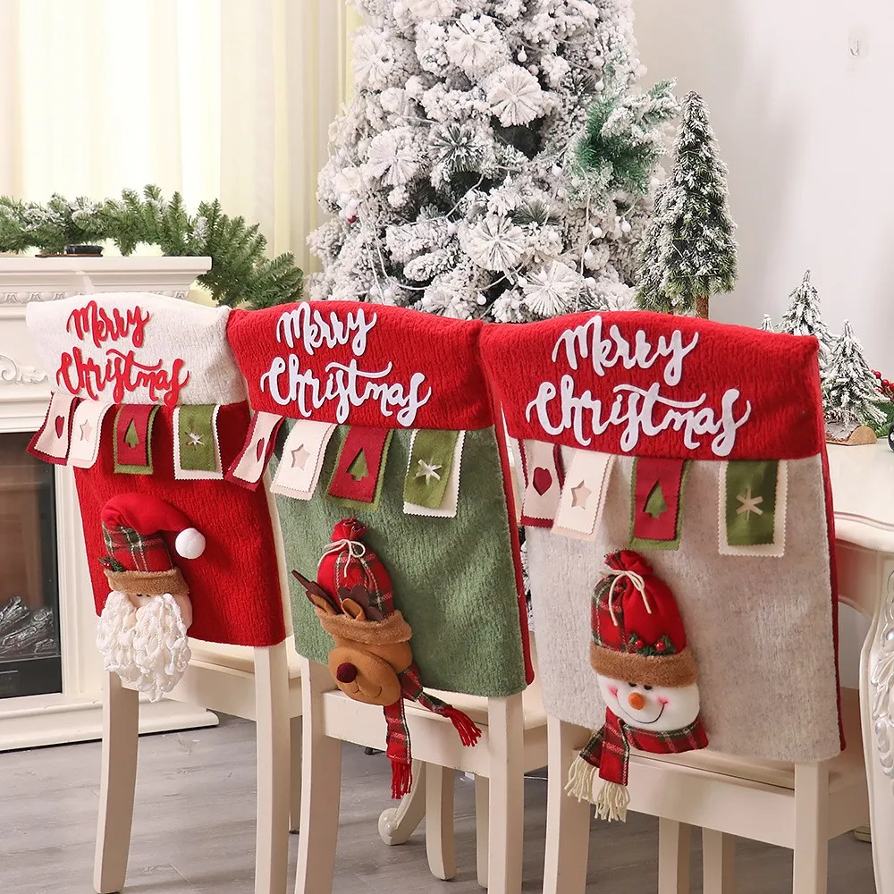 

Чехол на рождественское кресло, многоразовый 3D чехол на сиденье Санта Клауса, для дома, Рождества, Нового года, Рождественское украшение 2023