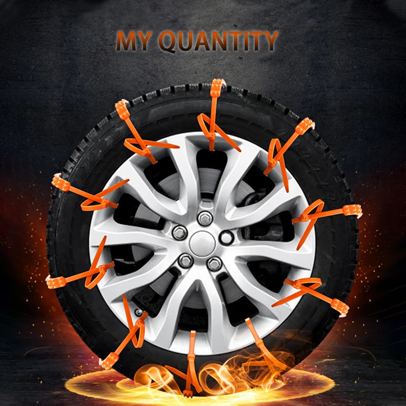 Tire Chains SEAMETAL 10Pcs Anti Skid Snow Chains Anti Slip Car Winter Tire Wheels Chains 2 3 Grooves for Winter Outdoor Snow Tire Emergency