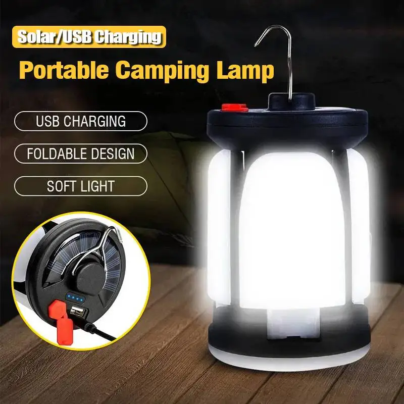 Rechargeable LED Camping Lantern with Folding Floodlight – Portable Tent Light with 3 Modes for Outdoor Use 6