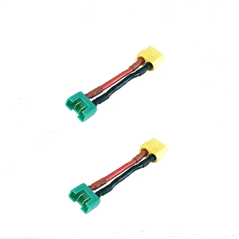 2Pcs XT60 Male Female to Deans Mini Tamiya XT30 EC3 MPX Tamiya Male Female Connector Adapter with 14awg 4cm wire for RC Battery