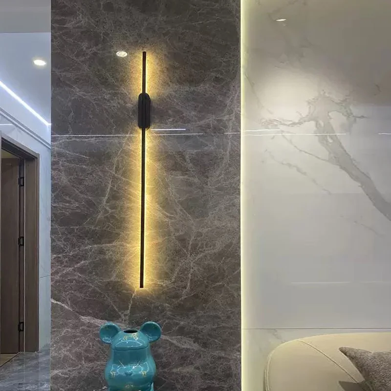 Minimalist Long Led Black Wall Lights Indoor Decoracion Bedroom Bedside Wall Lamps Stairway Hallways Modern Home Interior Sconce